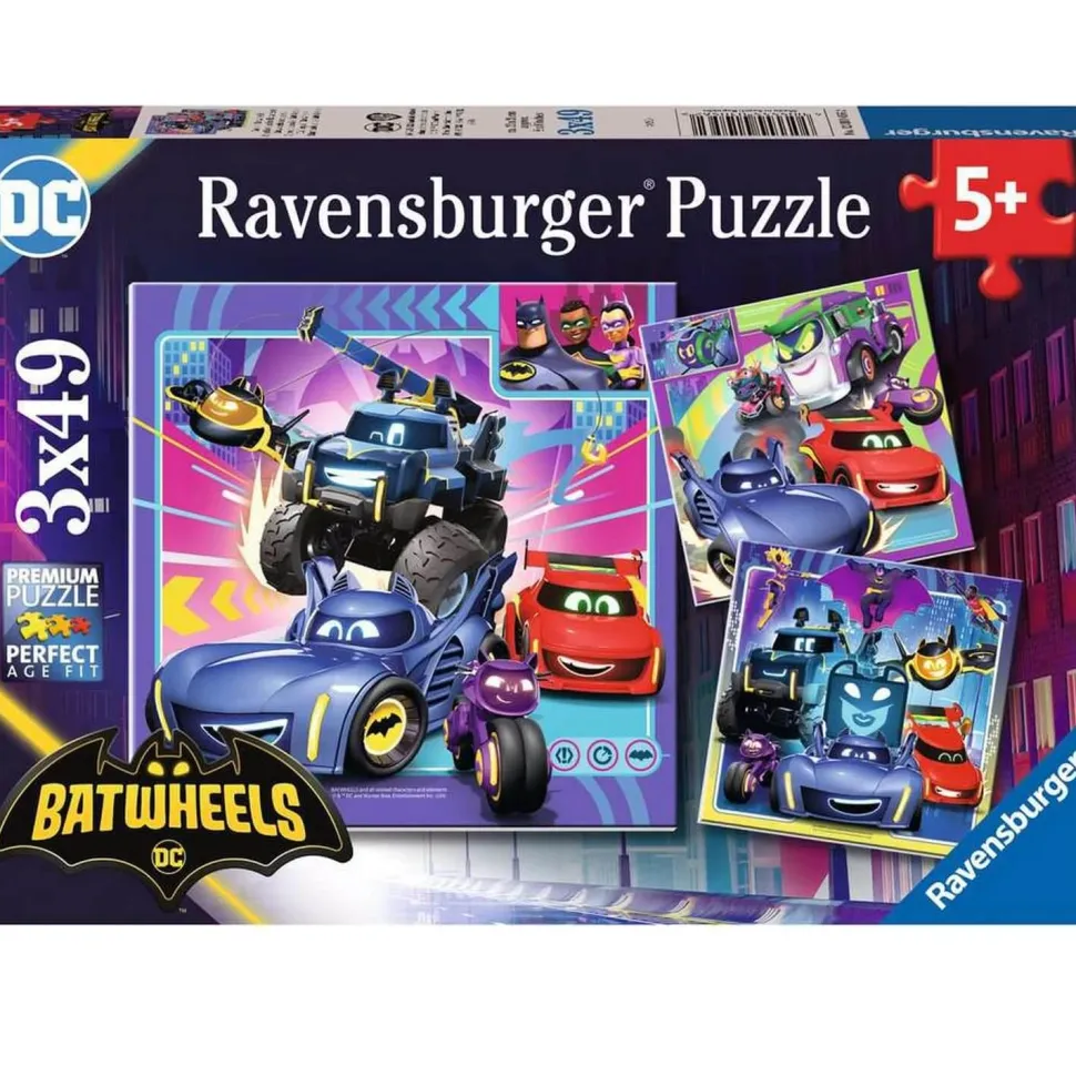 Puzzles 3x49 pièces : Appel à tous les Batwheels ! - Ravensburger