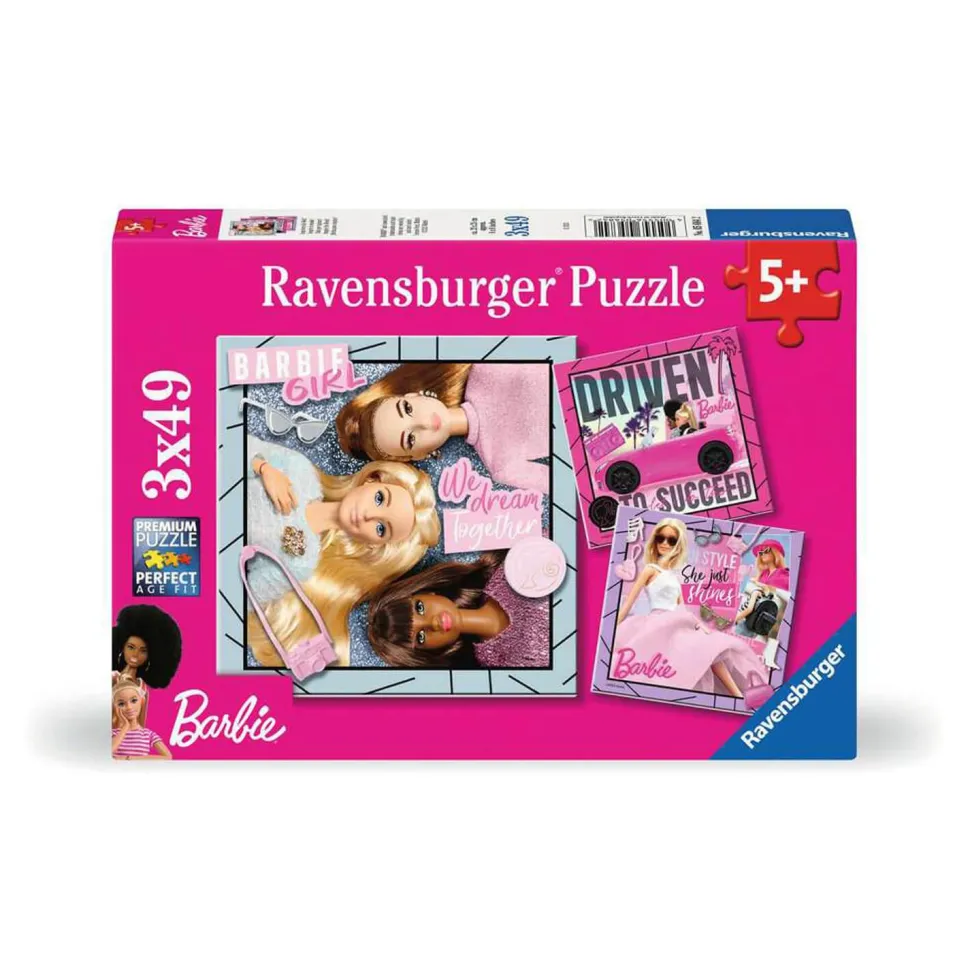 Puzzles 3x49 pièces : Barbie : Inspire le monde ! - Ravensburger