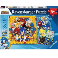Puzzles 3x49 pièces : Sonic - Ravensburger