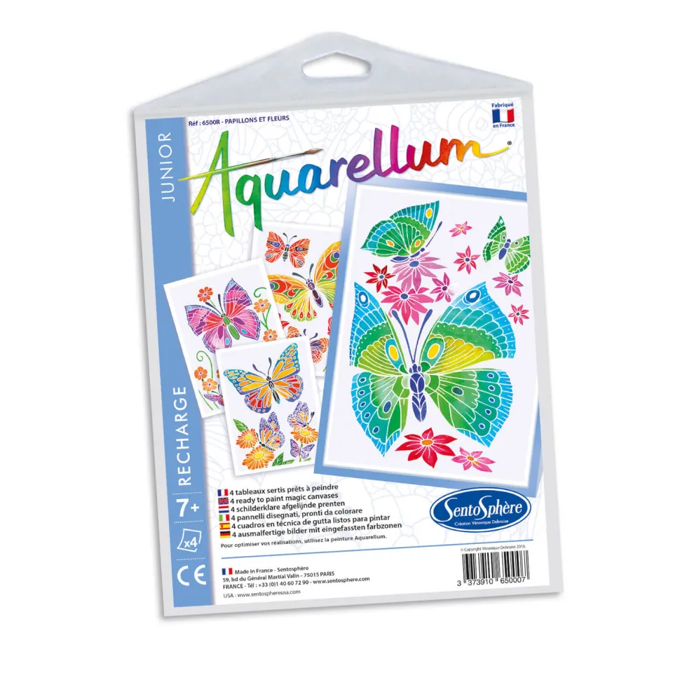Recharge Aquarellum Junior : Papillons et Fleurs - Sentosphère