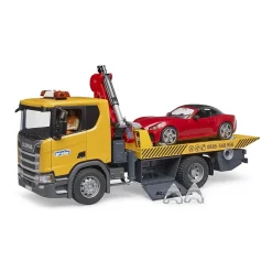 Remorqueuse Scania Super 560R avec module son et lumière et véhicule Roadster - Bruder