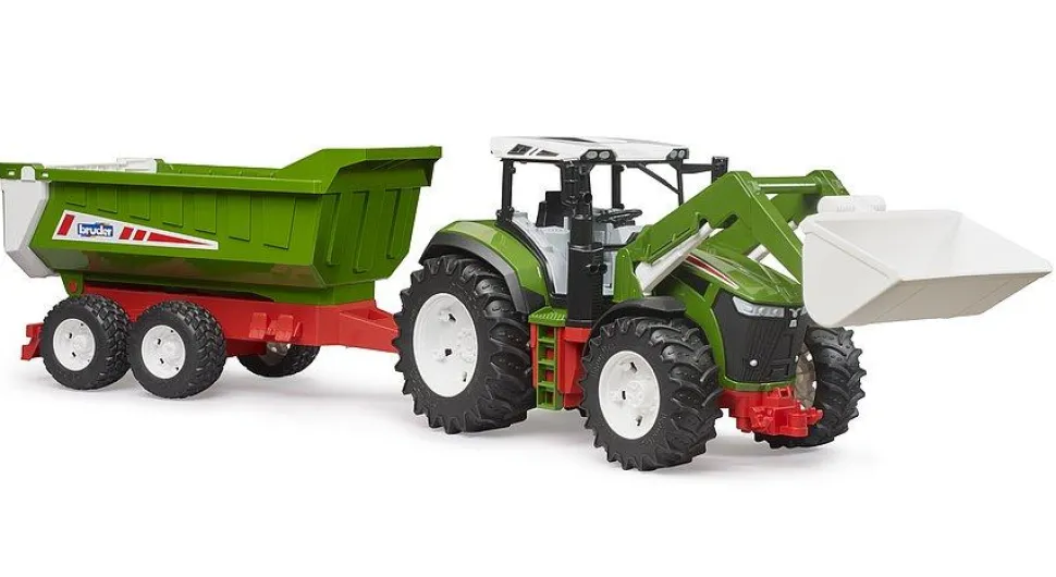 Roadmax tracteur avec chargeur avant et remorque basculante - Bruder