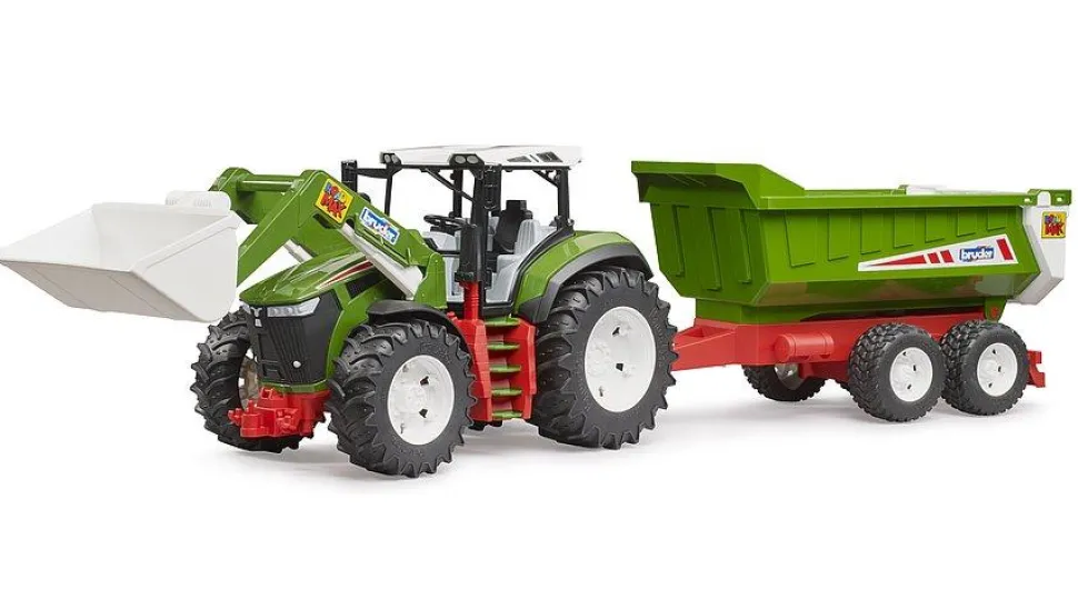 Roadmax tracteur avec chargeur avant et remorque basculante - Bruder
