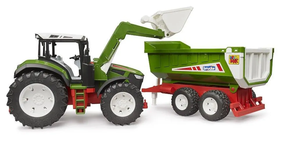 Roadmax tracteur avec chargeur avant et remorque basculante - Bruder
