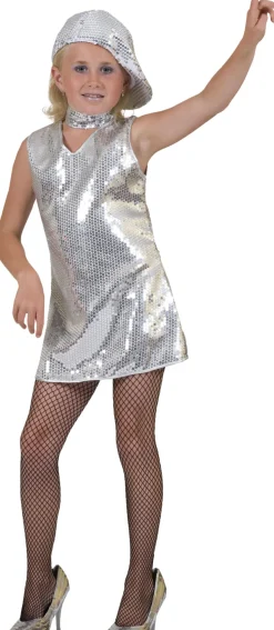 Robe Lamée Argent Disco - RueDeLaFete