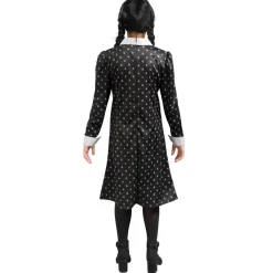 Robe noire à motifs Mercredi™ - Fille - RueDeLaFete