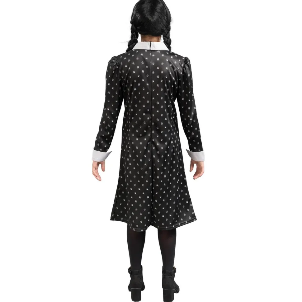 Robe noire à motifs Mercredi™ - Fille - RueDeLaFete