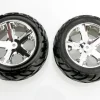 Roues Arriere Montees Collees Anaconda Jantes Chrome Electrique (2) - Traxxas
