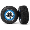 Roues Completes Montees/Collees Assy Sur Jantes Sct Bleues - Traxxas