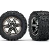 Roues Montees Collees Rxt Chromees Noires Talon X2 - Electrique Ar - Traxxas - Traxxas
