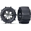 Roues Montees Collees Chromees Noires Pneus Pelle Elecric Arriere (2) - Traxxas - Traxxas
