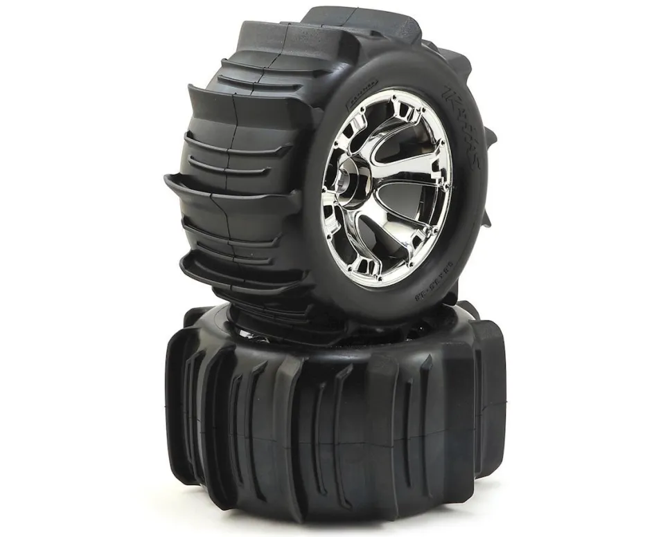 Roues Montees Collees Geode Chromees Pneus Pelle (2) Use Trx5353X - Traxxas - Traxxas