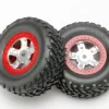 Roues Montees Collees Sct Jantes Rouges (2) - Traxxas