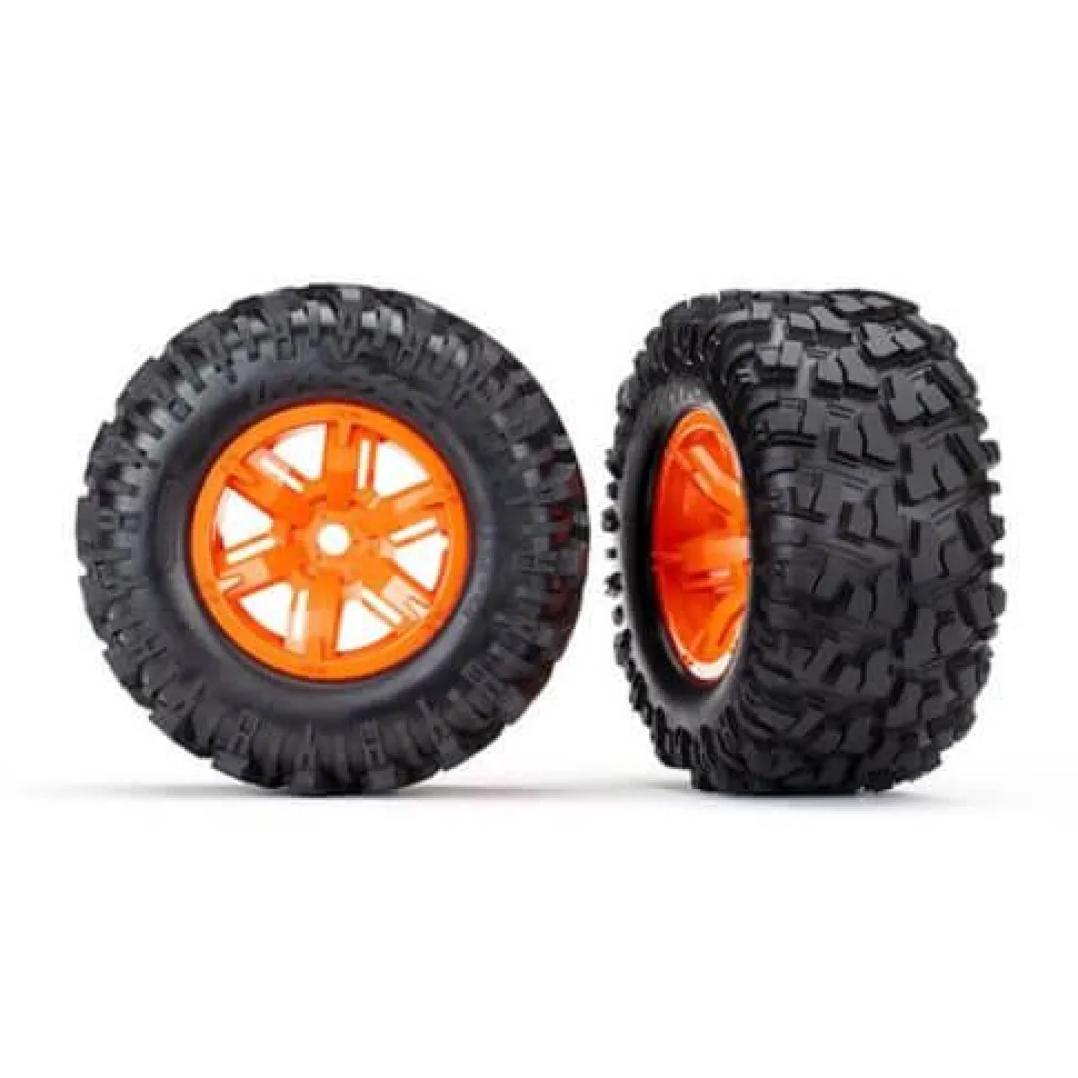 Roues Montees Collees X-Maxx 8S Oranges (2) - Traxxas - Traxxas