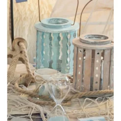 Sablier en verre avec sable marin bleu 13cm - RueDeLaFete