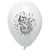 Sachet de 8 ballons Musique, Blanc - RueDeLaFete