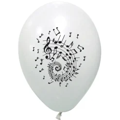 Sachet de 8 ballons Musique, Blanc - RueDeLaFete