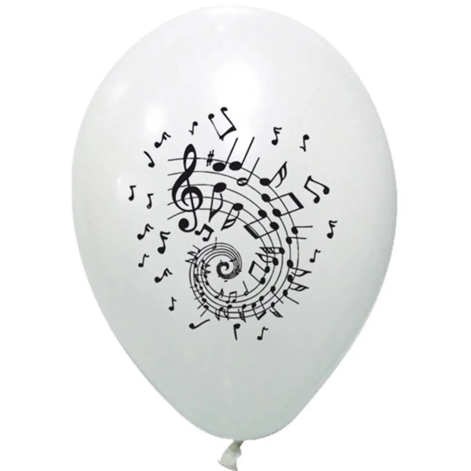 Sachet de 8 ballons Musique, Blanc - RueDeLaFete