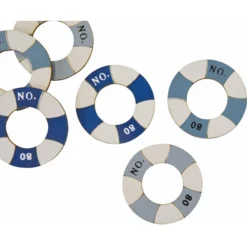 Sachet de 6 Confettis de table Bouées en bois 3,5cm - RueDeLaFete