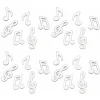 Sachet de 24 Confettis de table MUSIQUE en bois, Blanc - RueDeLaFete