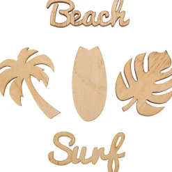 Sachet de 10 confettis en bois Beach and Surf 4cm - RueDeLaFete