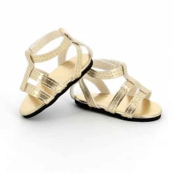 Sandales dorées pour poupée de 39 à 48 cm - Petitcollin