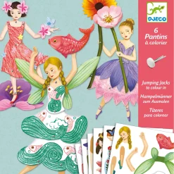 Set créatif pantins à colorier : Fées - Djeco