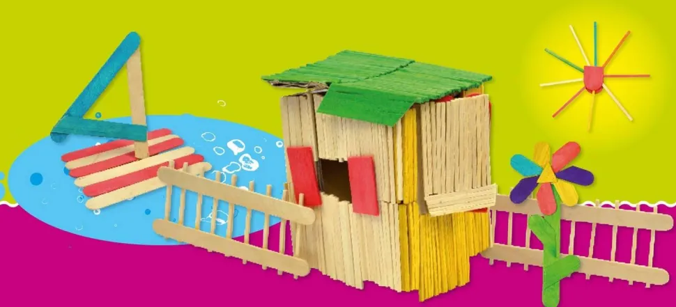 Set de 1200 bâtonnets bois assortis - Eduplay