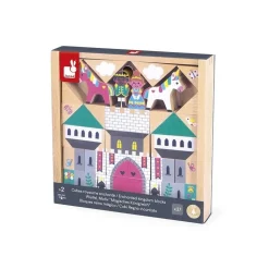 SET DE 37 CUBES EN BOIS ROYAUME ENCHANTE - CROSS ROADS - Janod