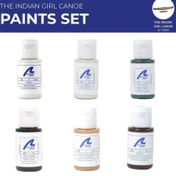 Set de 6 peintures pour maquette bateau The Indian Girl Canoe - Artesania
