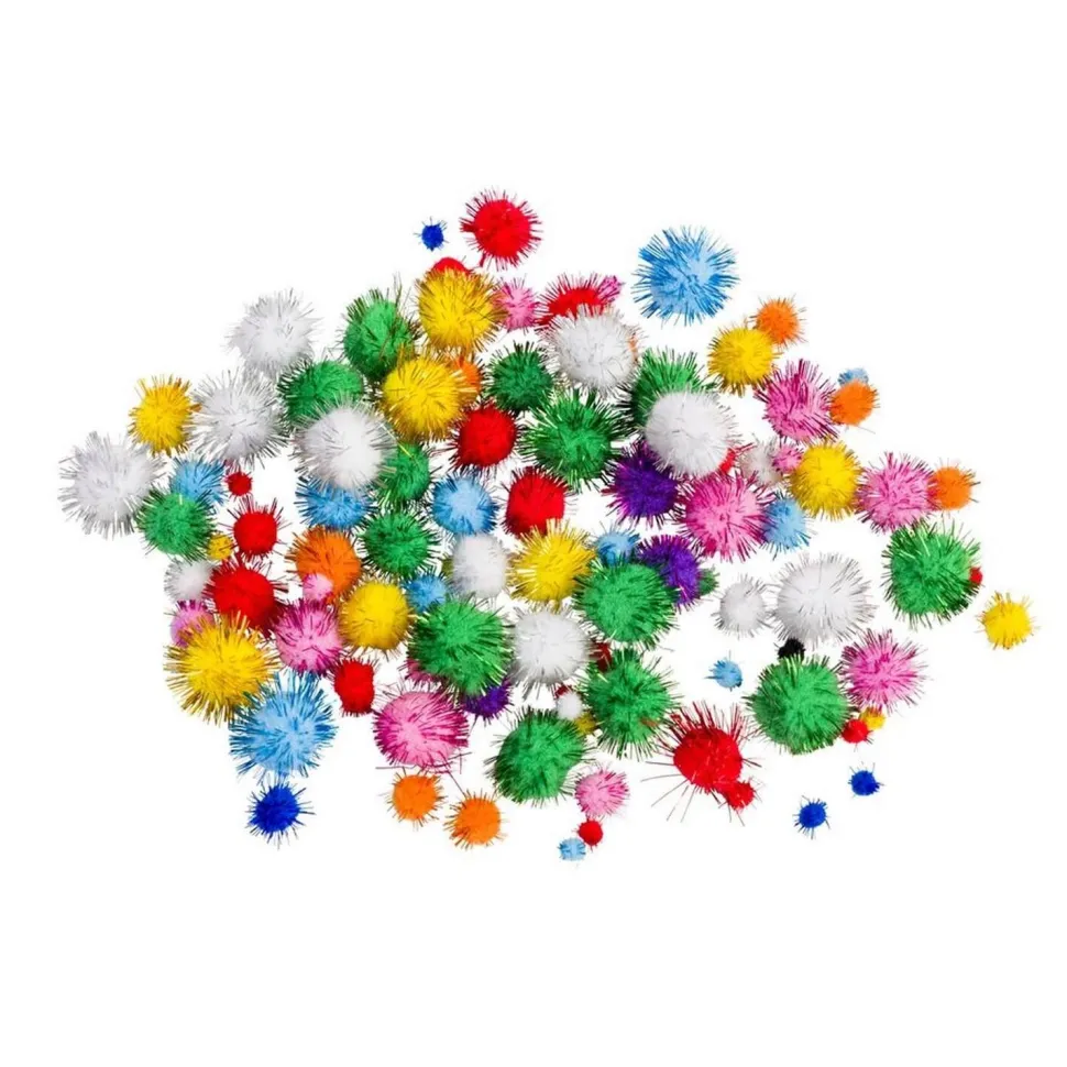 Set de 100 Pompons à paillettes - Eduplay