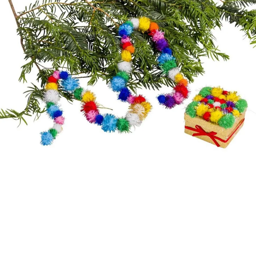 Set de 100 Pompons à paillettes - Eduplay