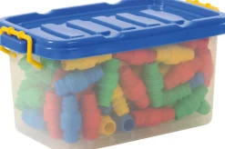 Set de 80 tubes flexibles à imbriquer en coffret - Eduplay