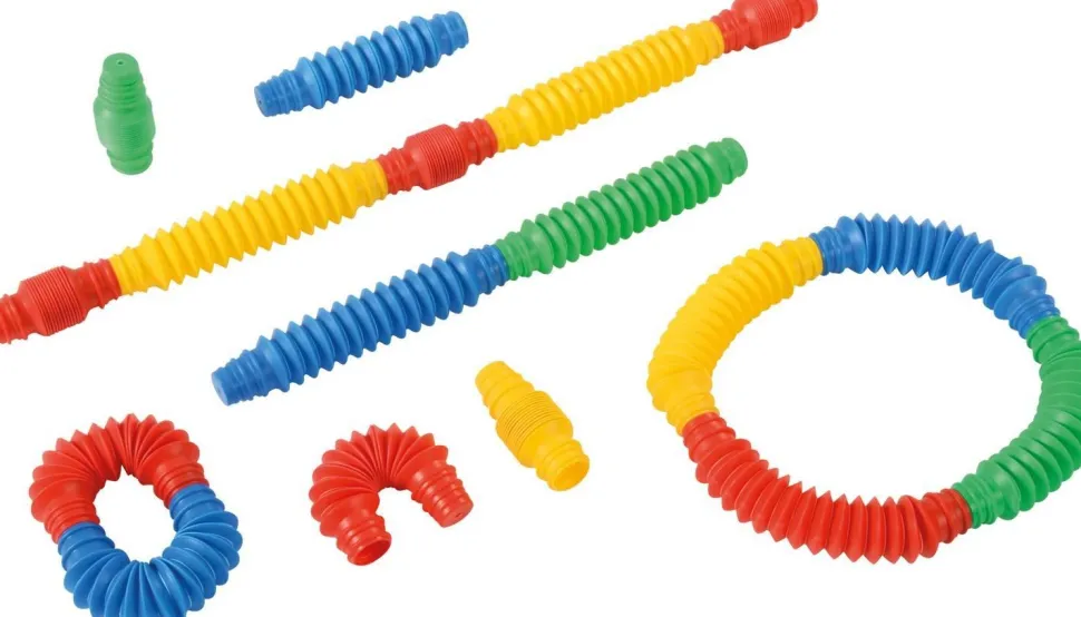 Set de 80 tubes flexibles à imbriquer en coffret - Eduplay