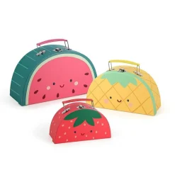 Set de 3 valisettes gigognes en carton : Les fruits gourmands - Vilac