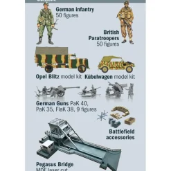 Set de bataille : Maquettes et figurines militaires : Assaut Pegasus Bridge 75ème anniversaire D-Day - Italeri