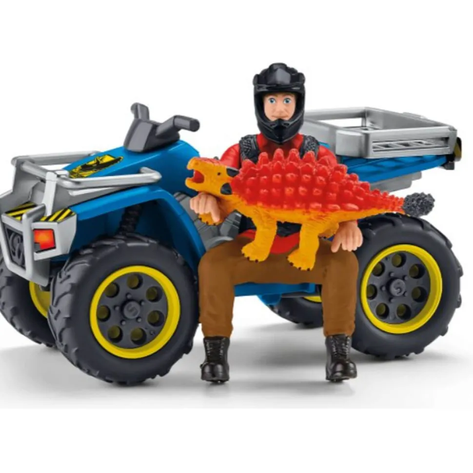 Set de jeu dinosaures : Fuite sur quad face au vélociraptor - Schleich