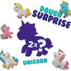 Set Pâte à modeler Surprise : 2 licornes surprises - SES Creative