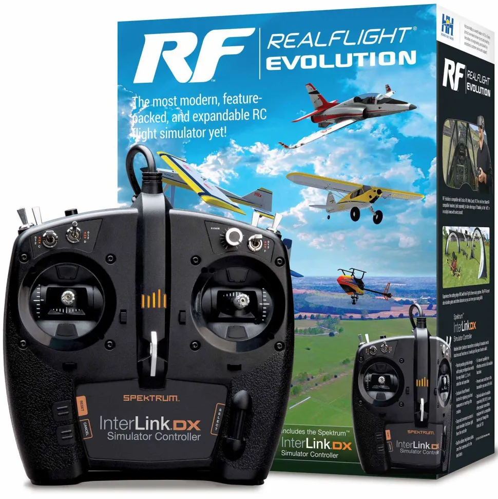 Simulateur de vol RC RealFlight Evolution avec contrôleur InterLink DX - RealFlight