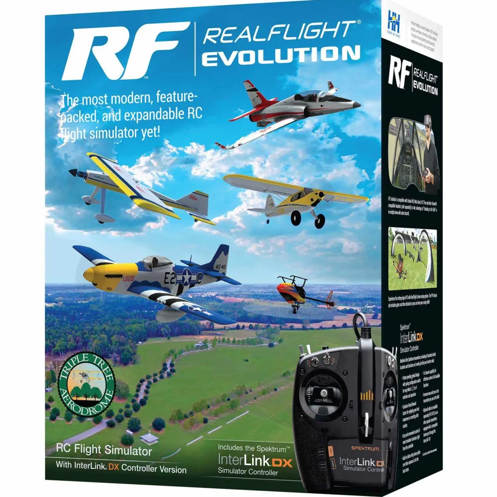 Simulateur de vol RC RealFlight Evolution avec contrôleur InterLink DX - RealFlight