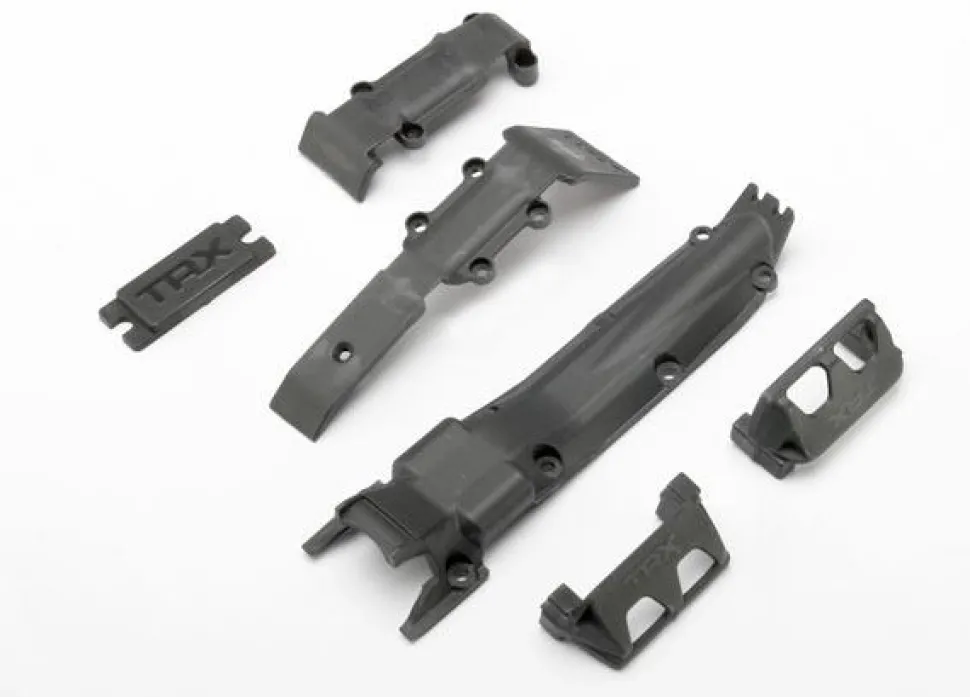 Skidplate set, front (1)/ rear (1)/ transmission (1)/ steering servo guards (2) / steering servo cov - Traxxas