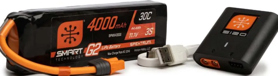 Smart G2 Powerstage Air Bundle 3S 4000mAh LiPo Battery and S120 Charger - Spektrum