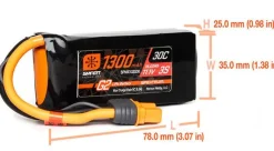 Smart Lipo 3S 11.1V 1300mAh 30C G2 IC3 - Spektrum