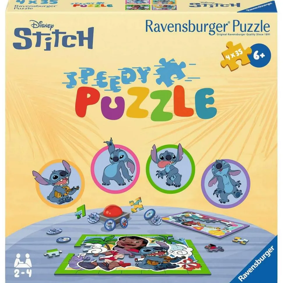 Speedy puzzles 4 x 35 pièces : Stitch - Ravensburger