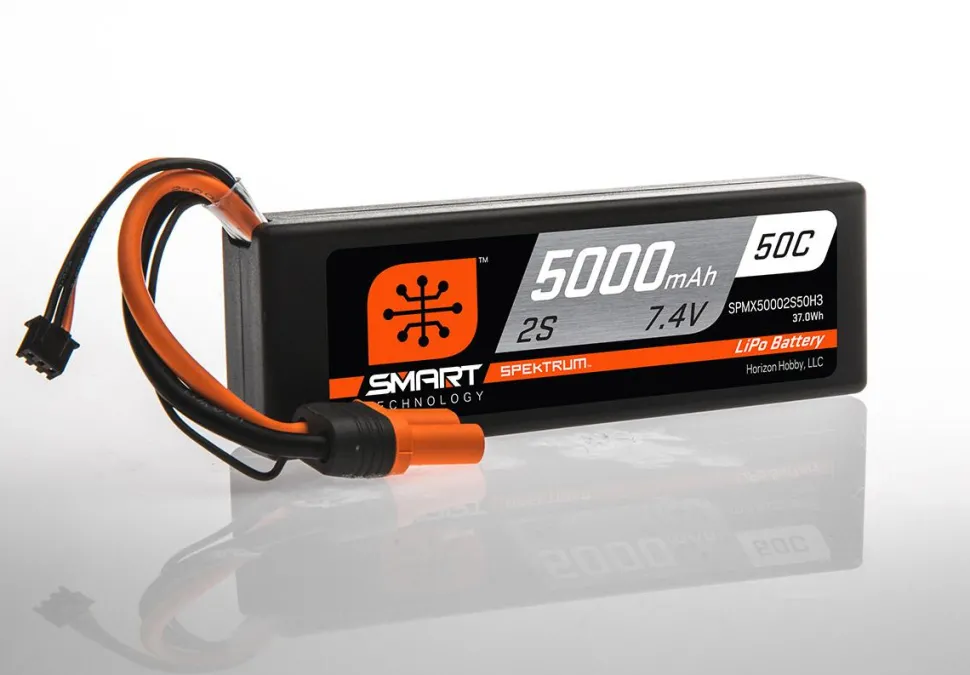 Spektrum Batterie LiPo smart hardcase 7.4V 5000mAh 2S 50C Prise IC3 - Spektrum