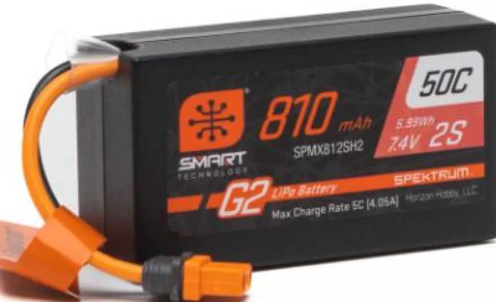 Spektrum 2S Smart G2 Hardcase 7.4V 810mAh 50C LiPo IC2 - Spektrum