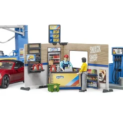 Station service bworld avec véhicule et station de lavage - Bruder