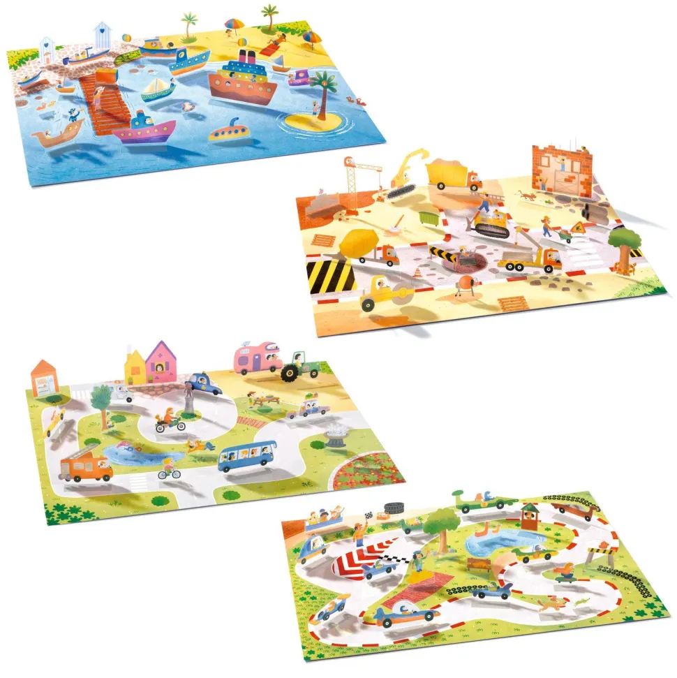 STICKERS : Stickers à relever - Véhicules - Djeco