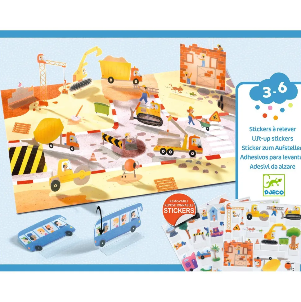 STICKERS : Stickers à relever - Véhicules - Djeco