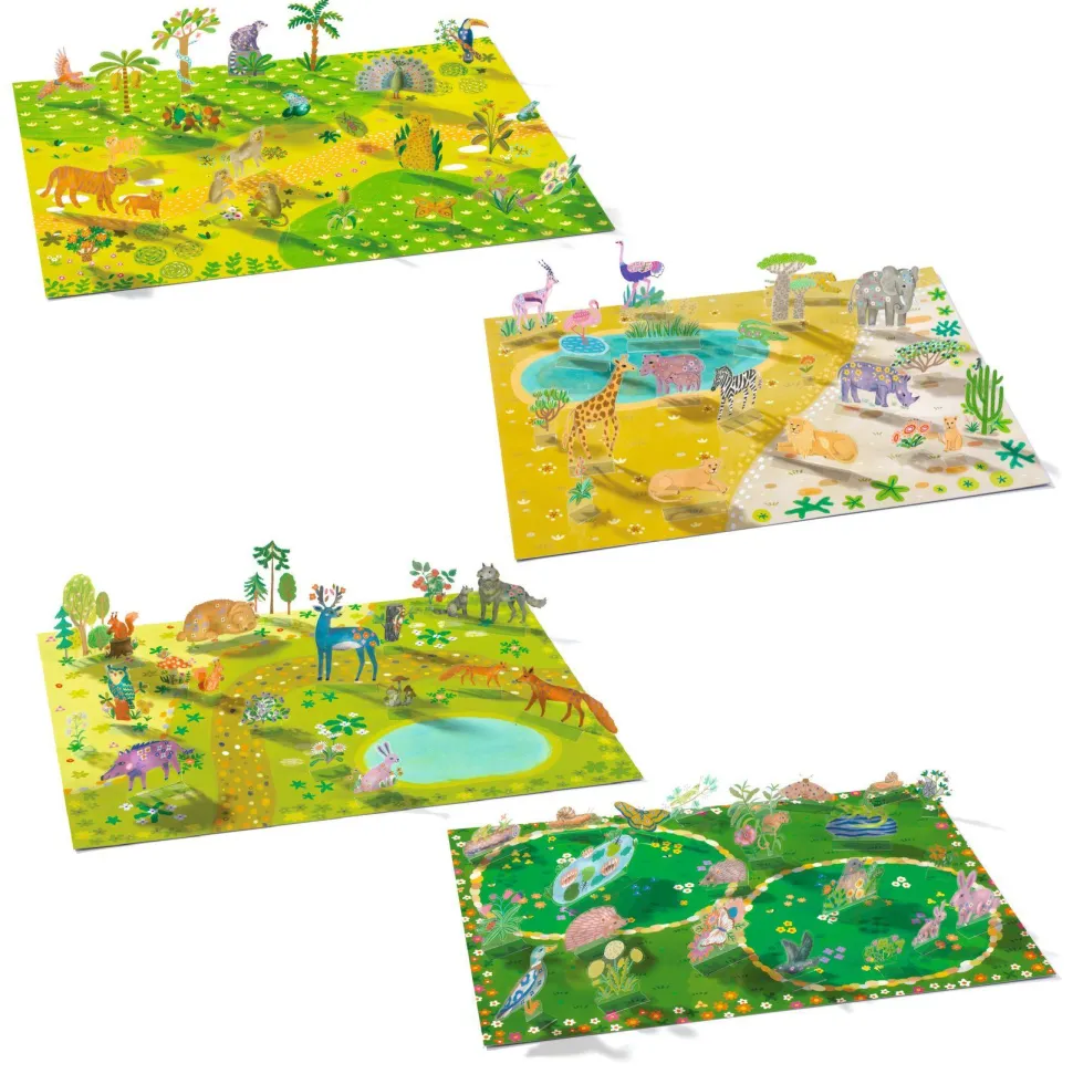 STICKERS : Stickers à relever - Animaux - Djeco